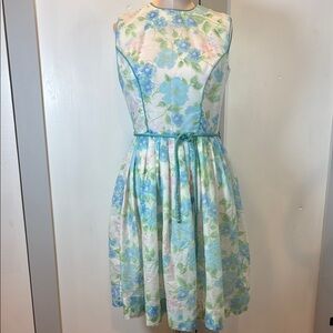 Vintage Kay Whitney by Huntington Floral Dress 1950’s, 60’s Size Small